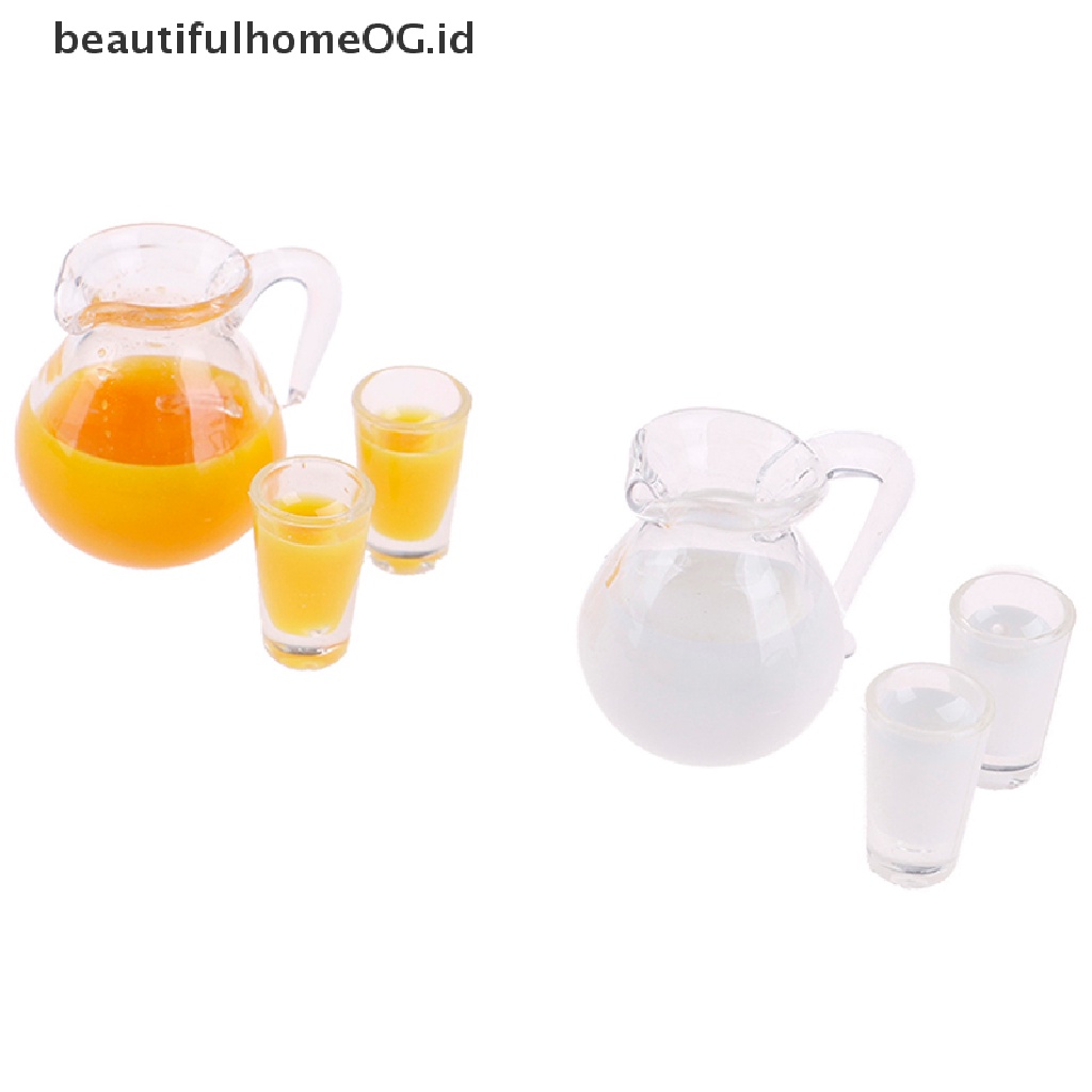 Miniatur jug Jus / Susu Aksesoris Dapur Rumah Boneka 1 / 12