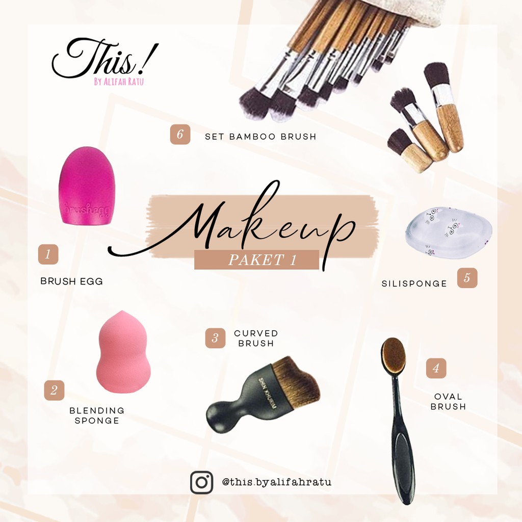 Kuas Oval Set 6 Jual Kuas Make Up Kosmetik Cosmetic Makeup Brush