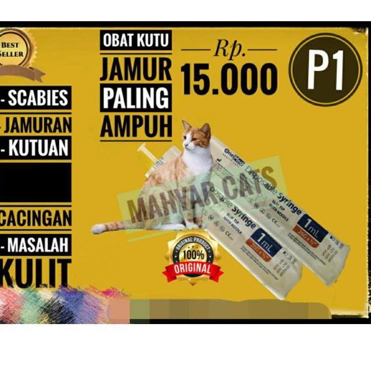 BIG SALE Obat kucing suntik P1 untuk jamur scabies penyakit kulit dll