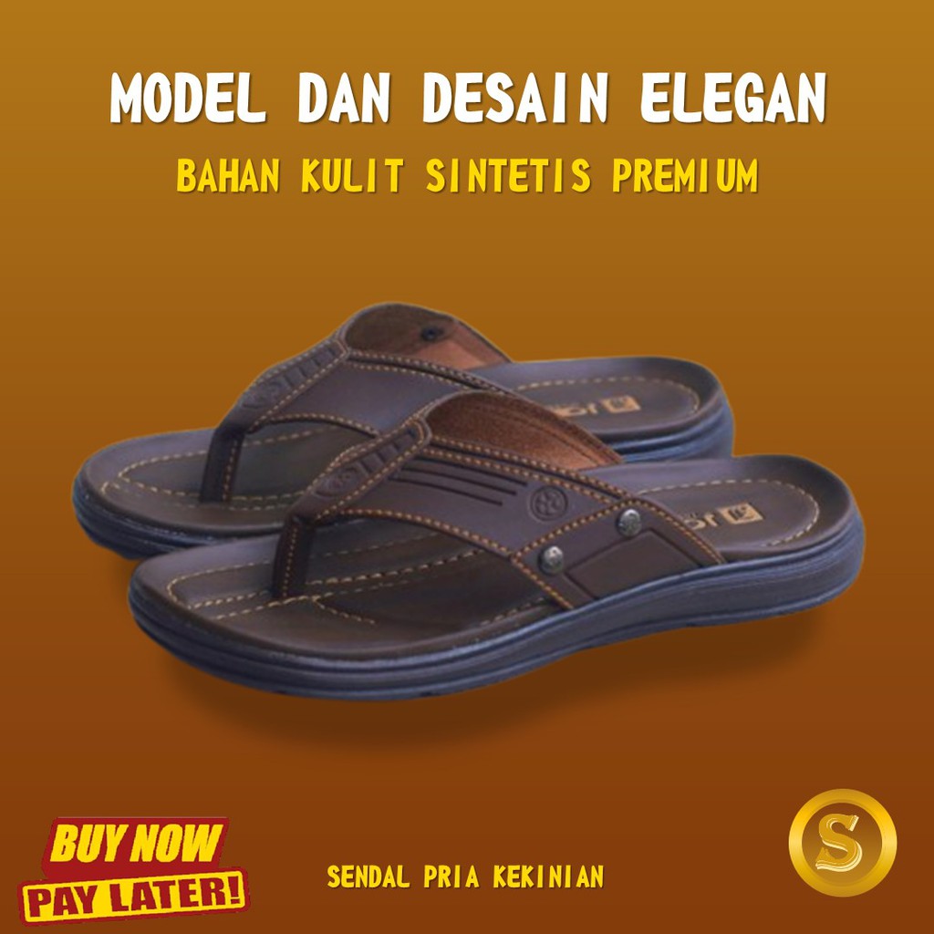 Sendal Casual Pria Sandal Kulit Pria Sendal Cowok Kekinian Sendal Laki Laki Dewasa Original S20-3