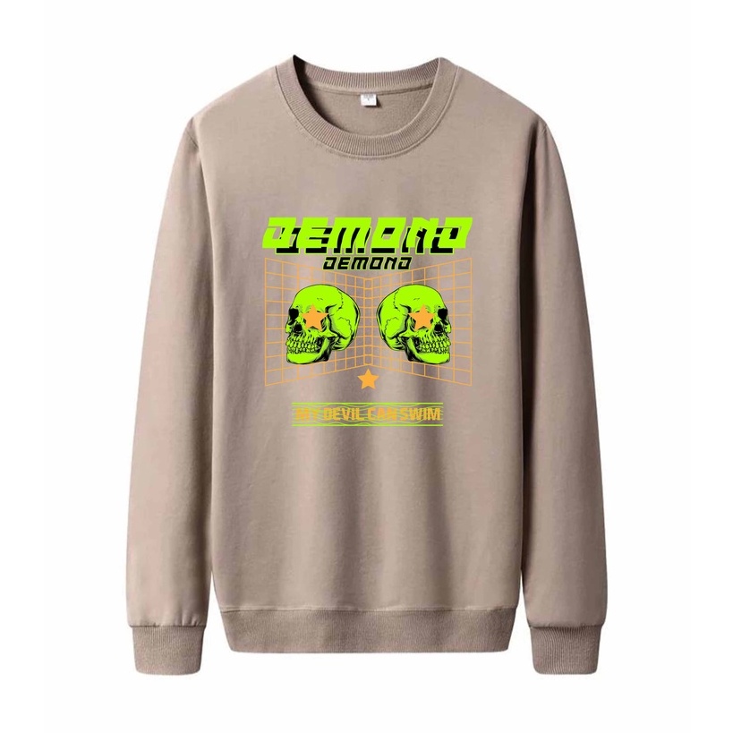 Sweater Pria Demono Game Crewneck Pria M - XXL