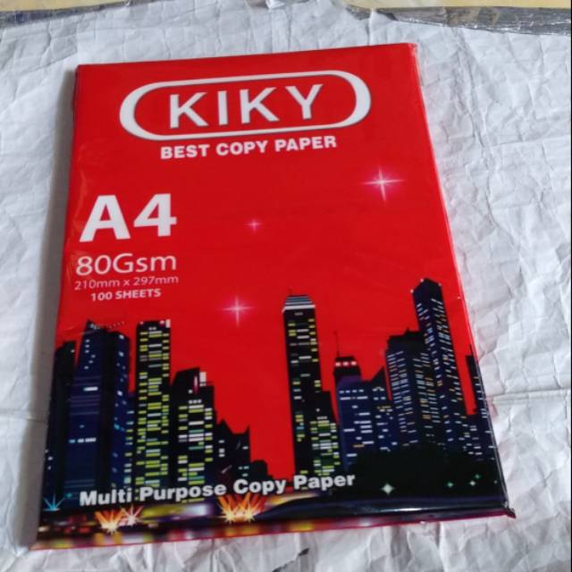  KERTAS  HVS A4  80 GSM KIKY 100 SHEET Shopee Indonesia