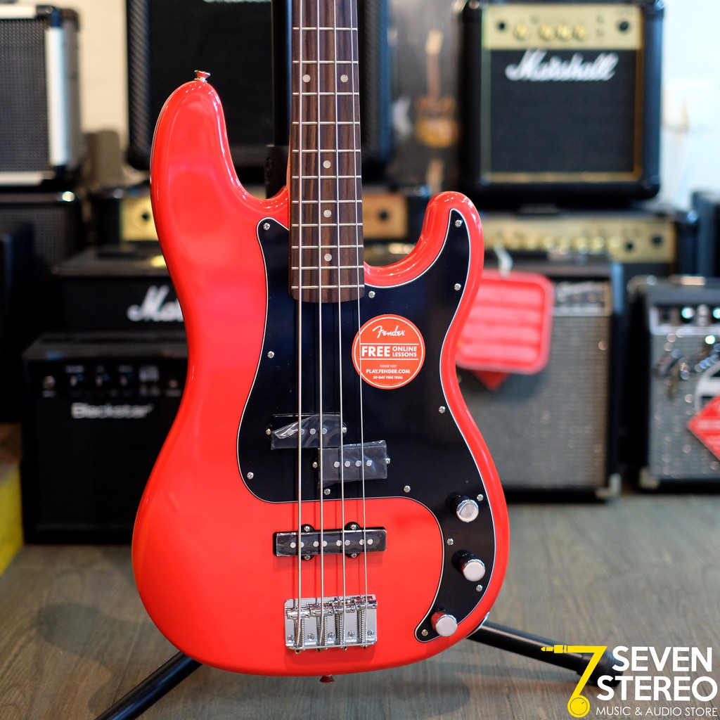 Squier Affinity P Bass Precission Bass Race Car Red