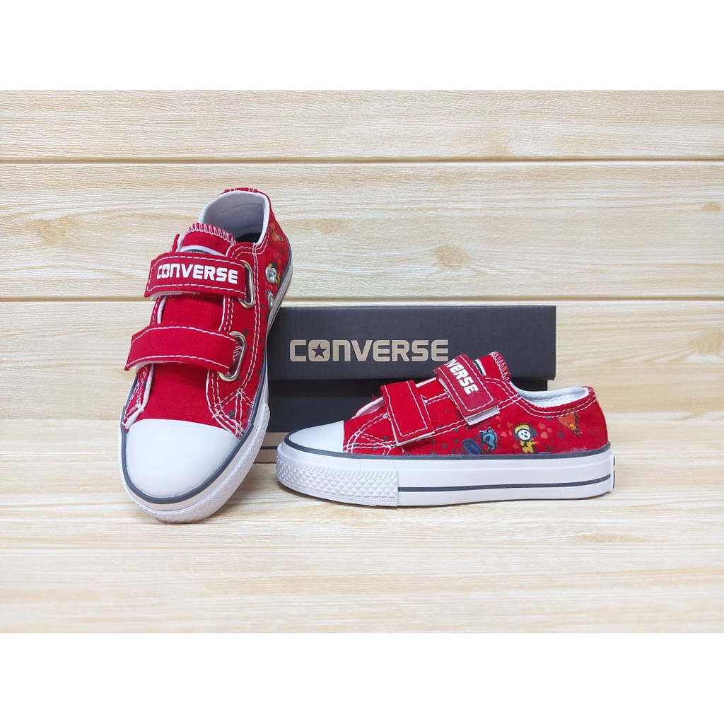 SEPATU ANAK LAKI | SEPATU ANAK PEREMPUAN | SEPATU ANAK CONV3RS3 4LL ST4R VELCRO MOTIF BTS BT21 24-33