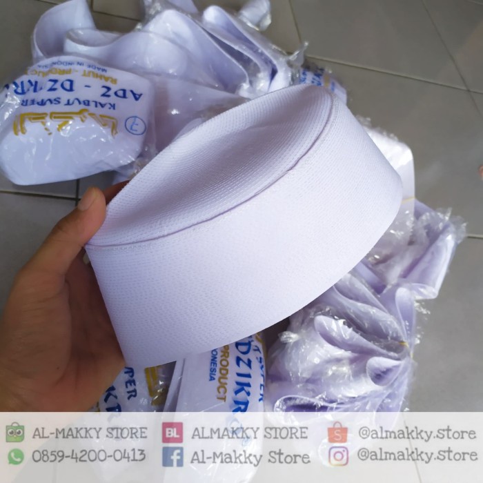 KOPYAH DEWASA PECI PUTIH ADZ DZIKRO Kopiah Putih Polos Az Zikra Topi Peci Habib Putih 1 TEBAL BERKUA