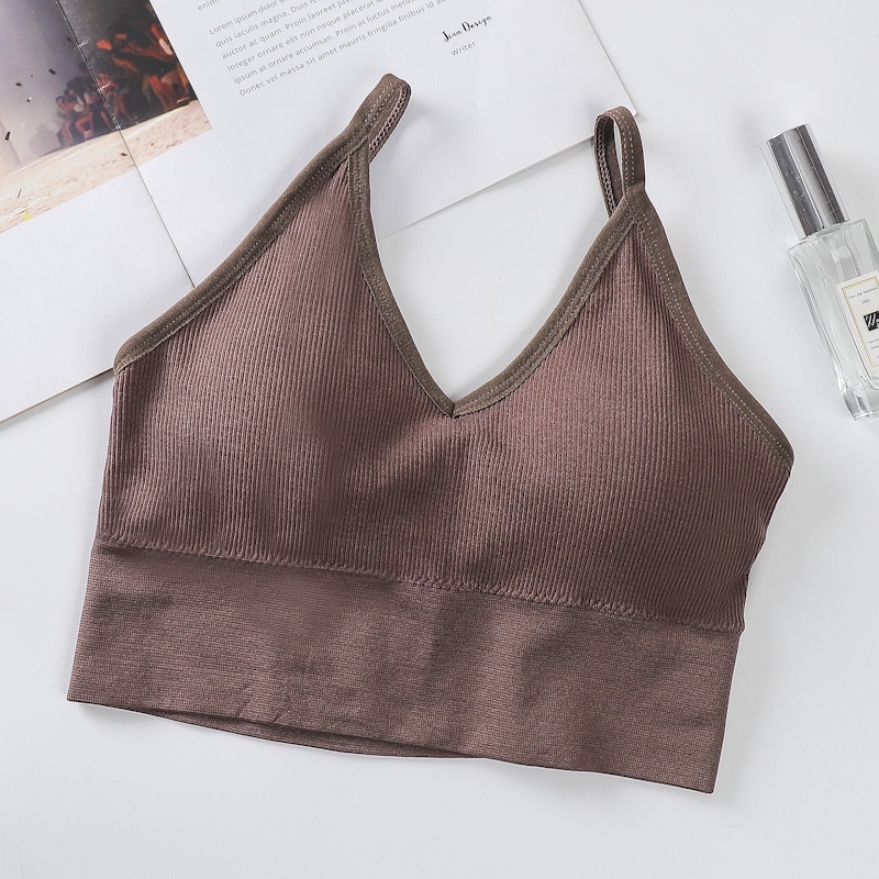 MURHOL Bra Wanita Pakaian Dalam V Neck Tanpa Kawat Fashion - BH1