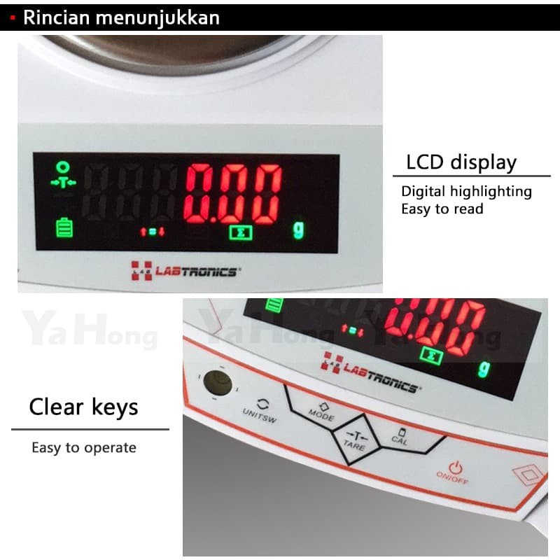 Timbangan Digital LABTRONIC Laboratorium GL-1002 1000g 1kg Akurasi 0.01g