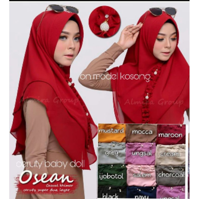 Jilbab Ceruty 2 layer mini Osean