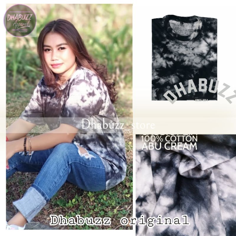 Dhabuzz kaos motif t-shirt tie dye grey smoke