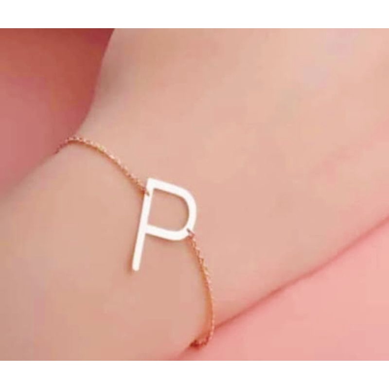 GELANG TITANIUM FASHION IMPOR WANITA ALPHABET