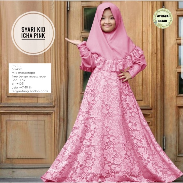 Gamis perempuan anak Syari kid icha by athaya hijab