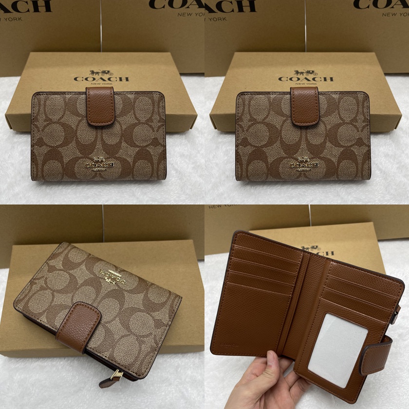 WOMEN DOMPET WALLET (COACH) WANITA MEDIUM ZIP BIFOLD 53436