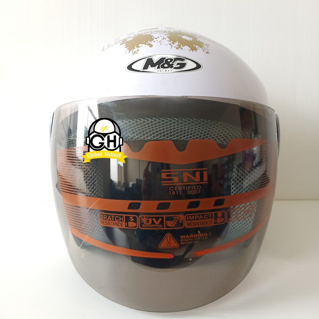 HELM EVOLUTION NEWS WHITE GOLD HALF FACE MODEL GM EVO