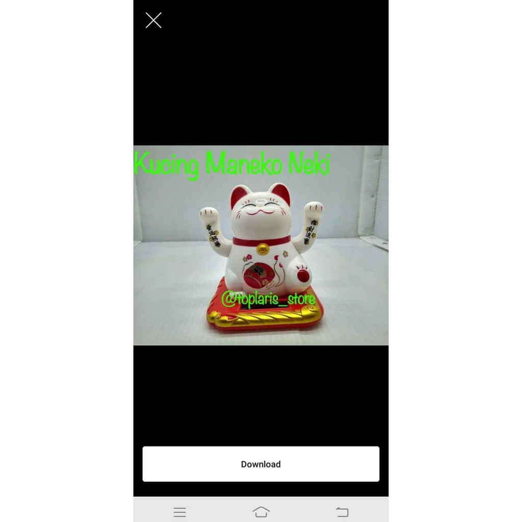 

14.84Ftgrdujh- Kucing Hoki Maneki Neko Solar Lucky Cat Rejeki Jumbo 2 Tangan Gerak -Toko-Boneka.