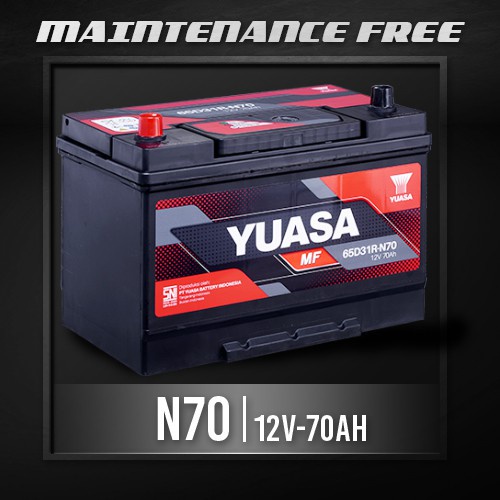 Aki Kering Mobil Yuasa Maintenance Free MF 65D31R - N70 12V - 70AH
