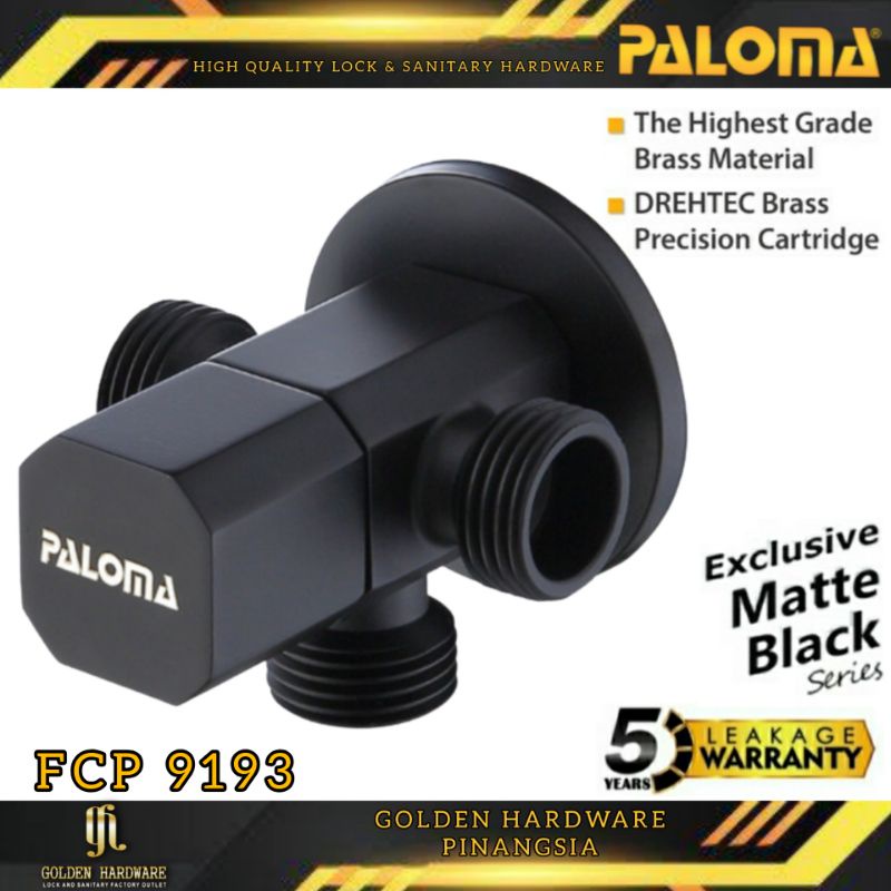 PALOMA FCP 9193 STOP KRAN KERAN CABANG 3 AIR DINGIN 1/2" VALVE MATTE BLACK