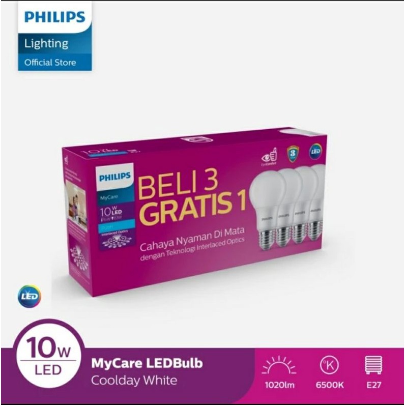 Lampu Led Philips 10w Paket Beli 3 Gratis 1 10 Watt