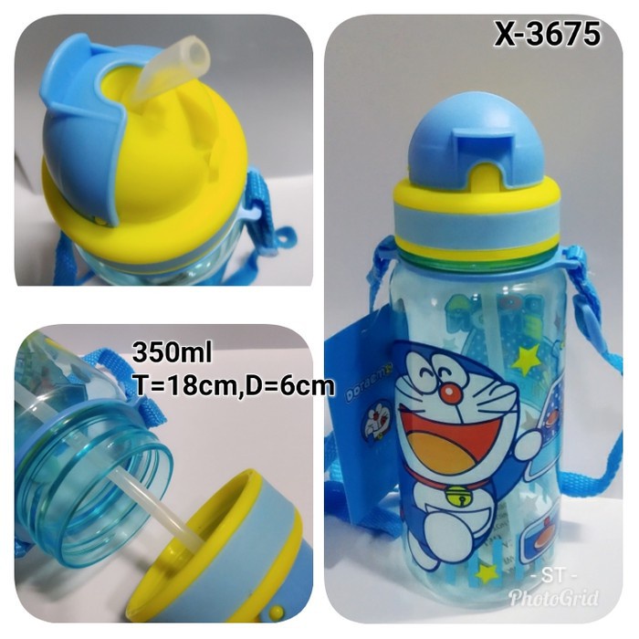 Botol Minum Karakter BPA free Sedotan Tali Panjang 3675 Ukuran 350 ml