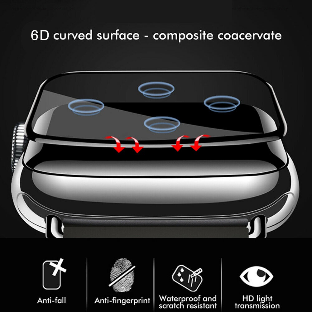 FULL TEMPERED GLASS anti gores APPLE WATCH SERI 8 / SERI 7 / SERI 6 / SERI 5 / SERI 4 / SERI 3 / SERI 2 / SERI SE (Gen2 &amp; Gen1) / SIZE 45mm / 41mm / 44mm / 40mm / 42mm / 38mm TEMPERED GLASS APPLE WATCH FULL LEM