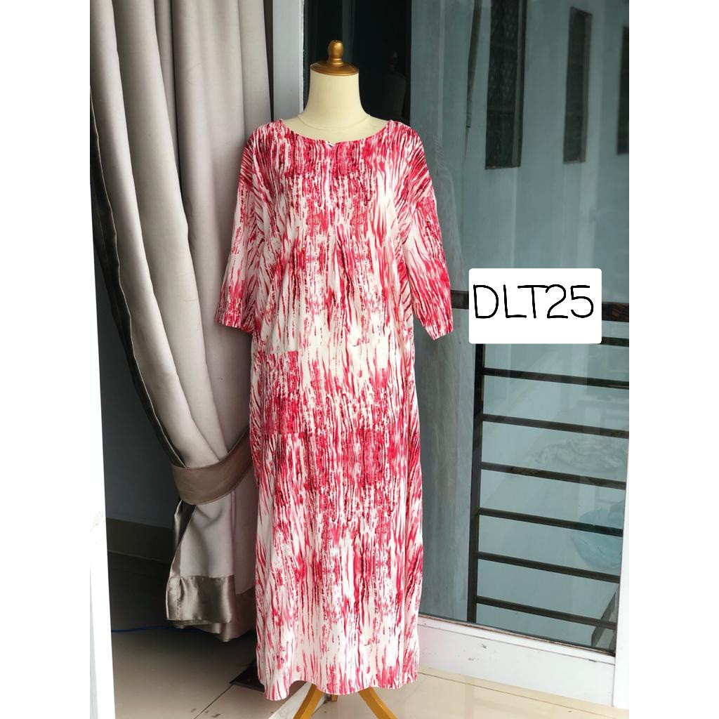 Daster Rayon Habel / DASTER POLKA Longdress, Lengan raglan 3/4-DLT 25