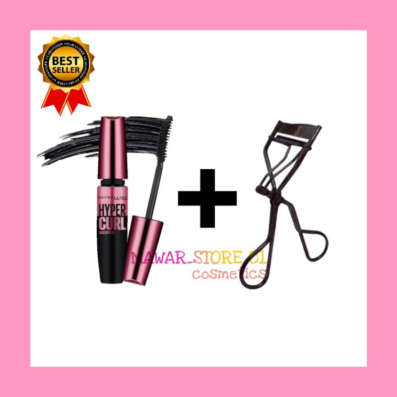 (Buy 1 Get 1 Free) Maskara Maybelline Hypercurl Black + Penjepit bulumata