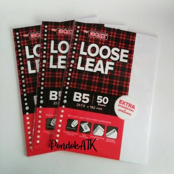 

Isi Binder loose leaf B5 Putih Big Boss 50 lembar Kertas Binder