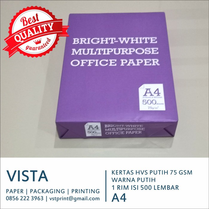 

Dijual Kertas HVS Putih A4 70 / 75 Gsm. Khusus Grab Murah