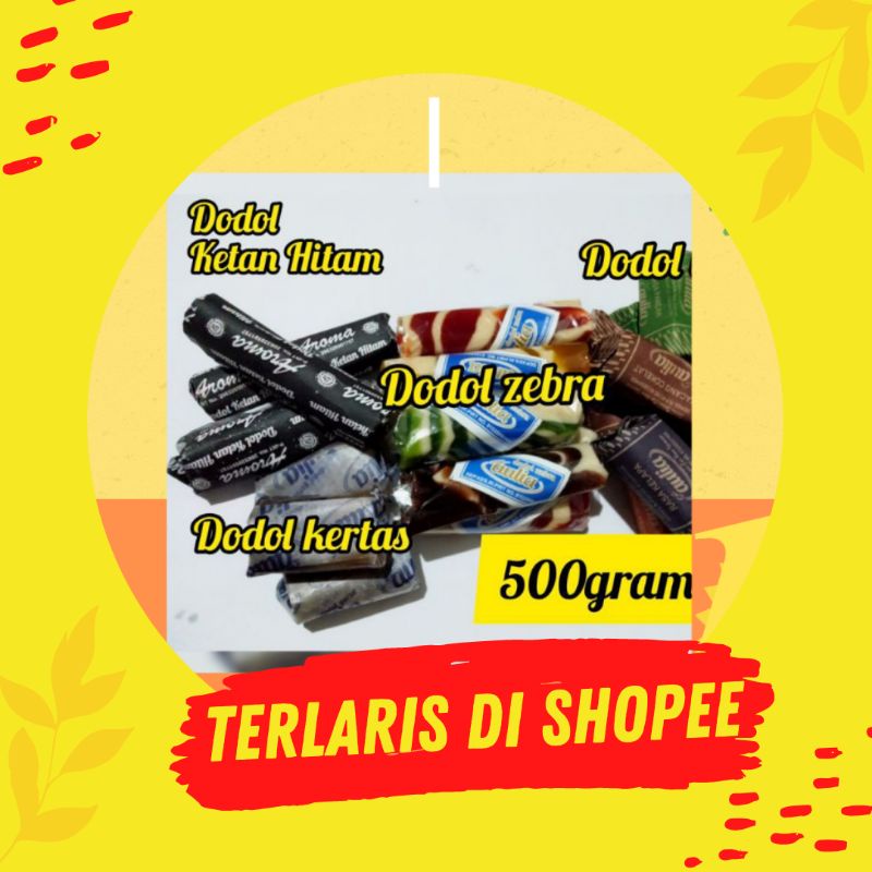 Dodol Garut 500gr Dodol Kertas Zebra Ketan Hitam Aneka Rasa Nangka Pandan Kelapa Kacang Cokelat