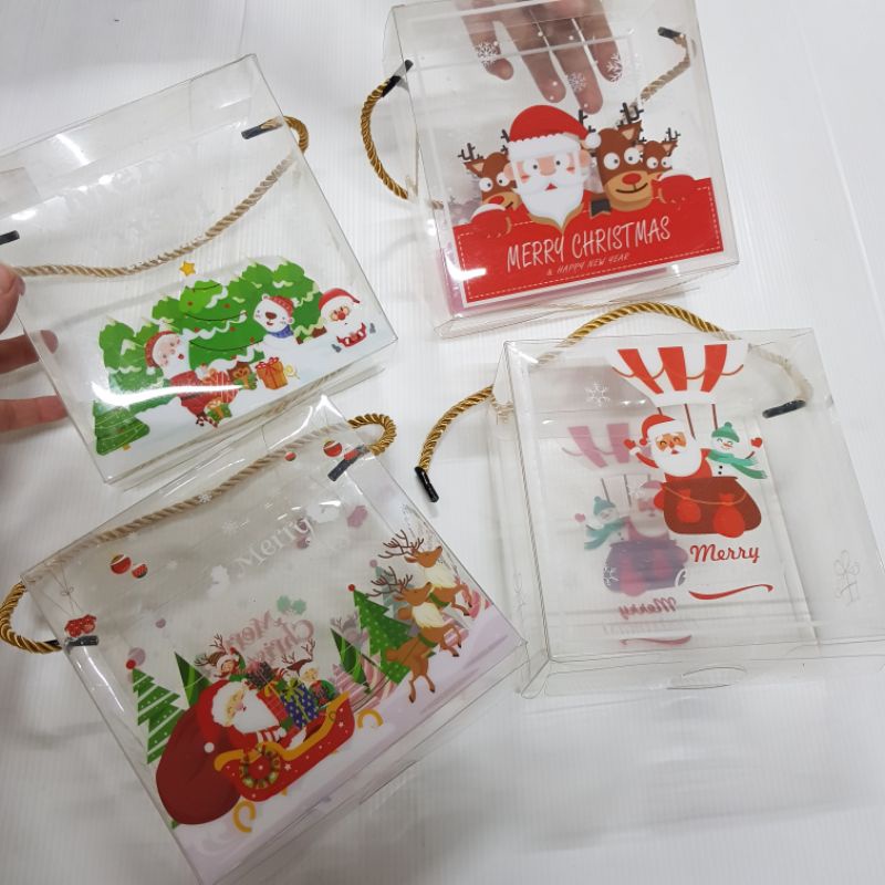 (GB40)Kotak Mika Natal/Box Kue/Gift Box Christmas