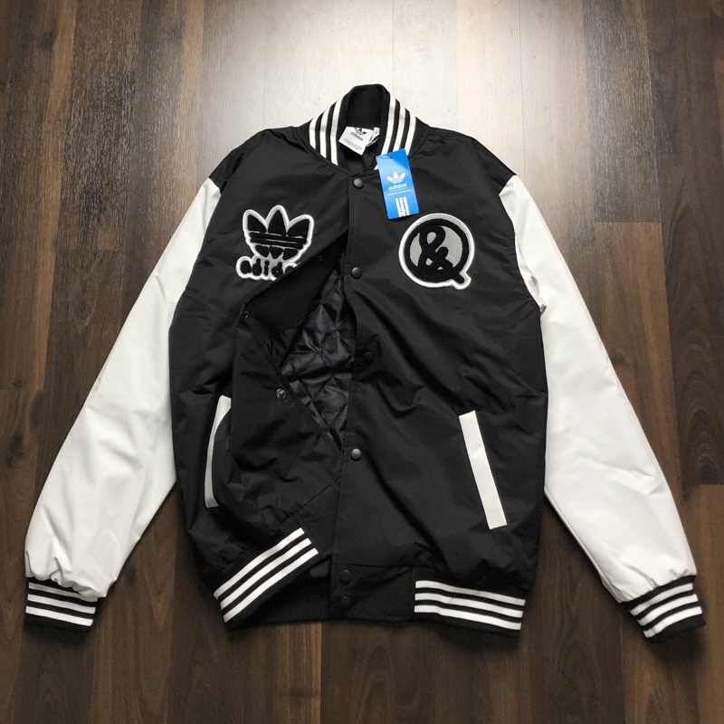 JAKET VARSITY ADIDAS - LOGO BORDIR BW FULLTAG MIRROR LIKE ORIGINAL BOMBBER