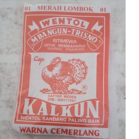 PEWARNA KAIN /WENTER PAKAIAN CAP KALKUN- 1 PCS