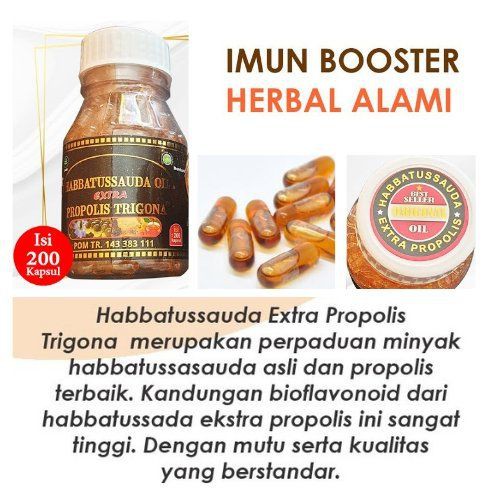 HABBATUSSAUDA EXTRA PROPOLIS MADU PENINGKAT IMUNITAS 200 KAPSUL  127101