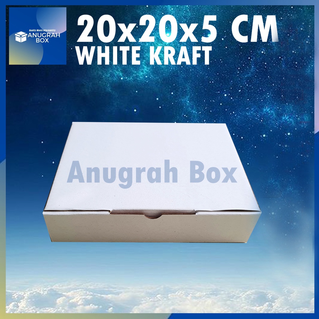 

Kardus box PUTIH 20x20x5 cm (ECER) Die cut dus pizza donut packing untuk kotak aksesories hampers