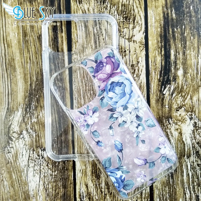 CASING PREMIUM SOFTCASE HARDCASE ANTICRACK FLOWER BLUE IPHONE 11 PRO