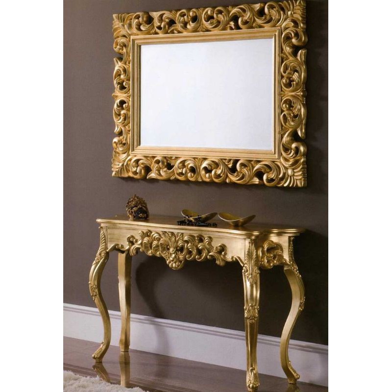 MEJA HIAS PLUS KACA CERMIN UKIR KAYU JATI