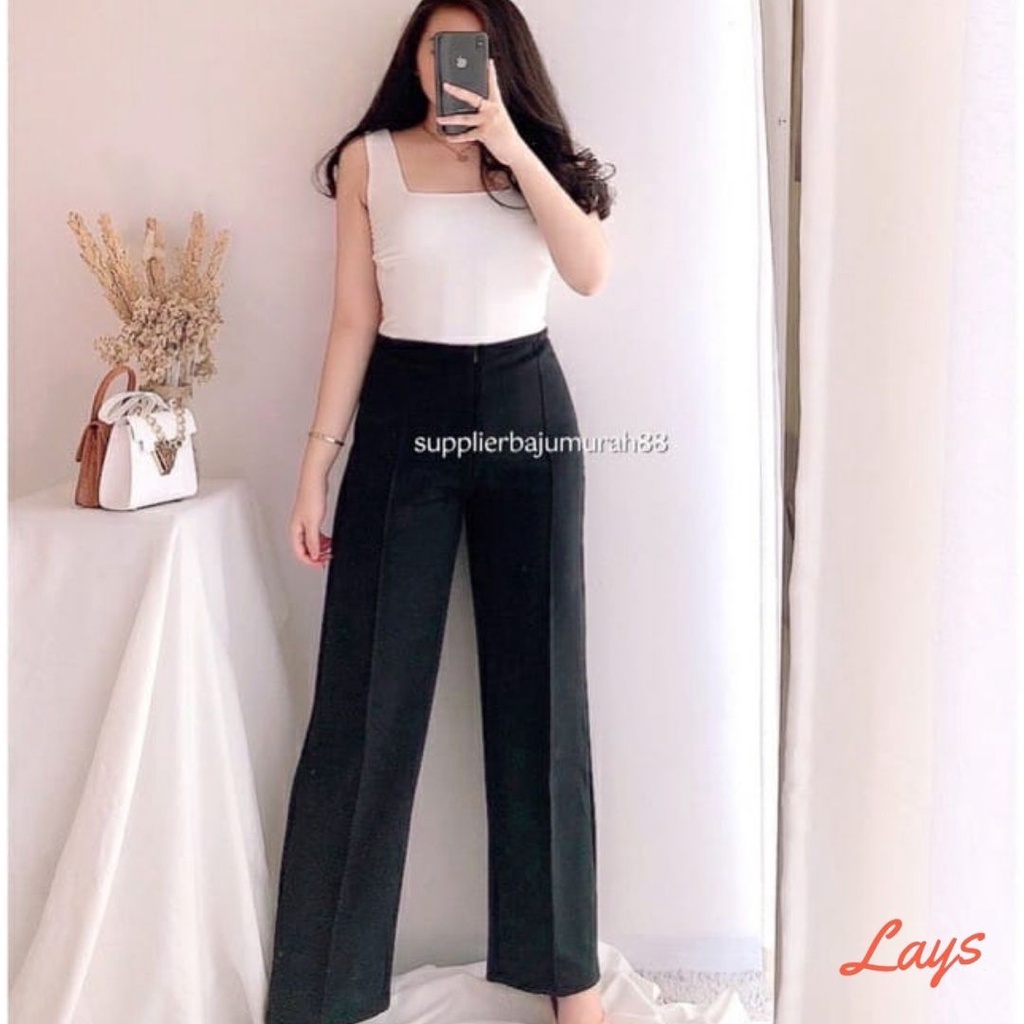 Celana Kain Cewek Marks & Spencer Size Medium Celana Wanita Kulot Basic Hw Irene Cullotes Scuba Wide