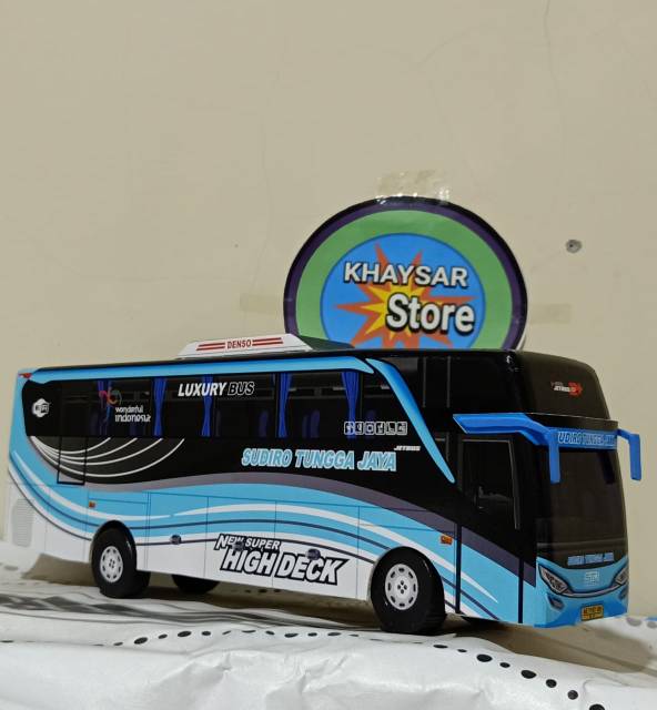 Miniatur bus sudiro tunggal jaya STJ (BIRU)