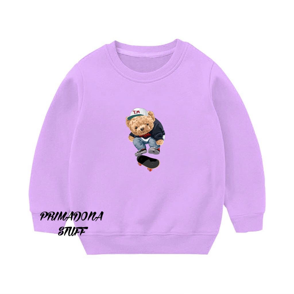 Crewneck sweater anak anak unisex cewe cowo sweater baby flece tebal  1 - 5tahun