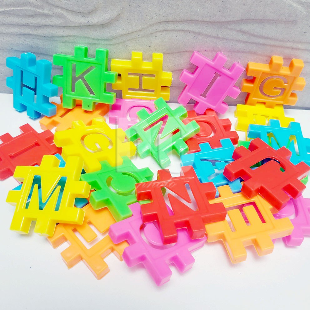 MURAH!!! FANCY BLOCKS BONGKAR PASANG BRICKS JIGSAW PUZZLE Block Huruf Abjad