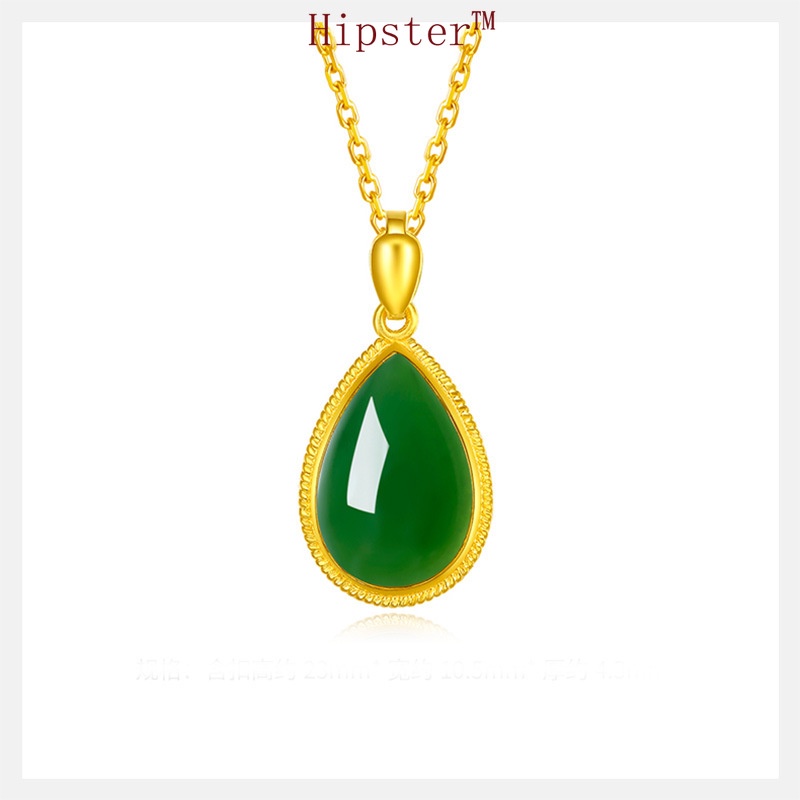 New Hot Sale Fashion Luxury Natural Hetian Jade Clavicle Chain Retro Elegant Necklace