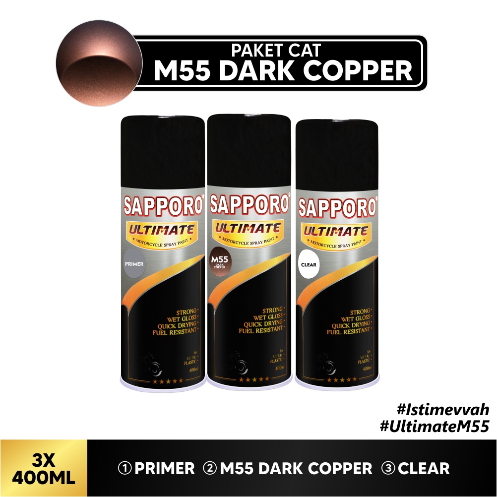 Paket Cat M55 Dark Copper / Sapporo Ultimate / Cat Spray Semprot Aerosol Terbaik