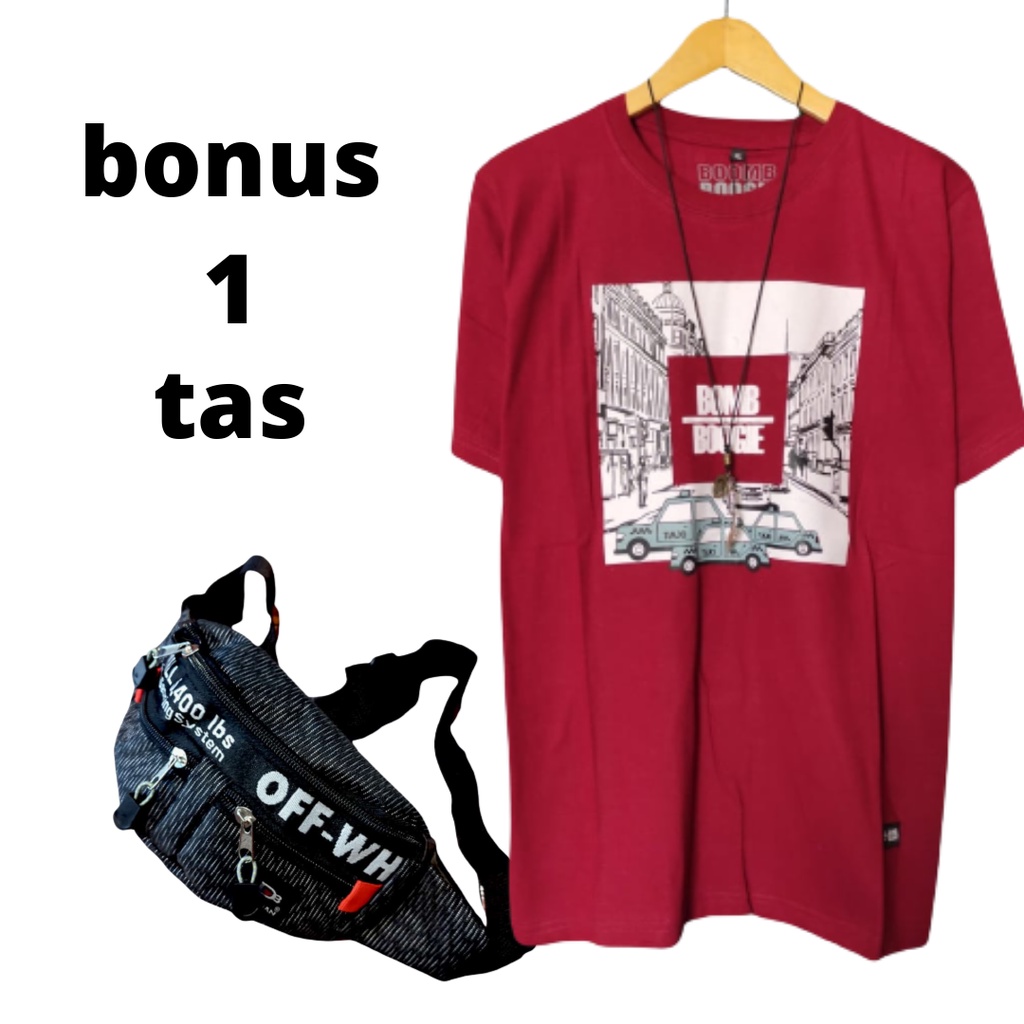 BONUS TAS Kaos Greenlight Kaos Distro Kaos Pria Kaos Oblong Kaos Ariel Bahan Katun