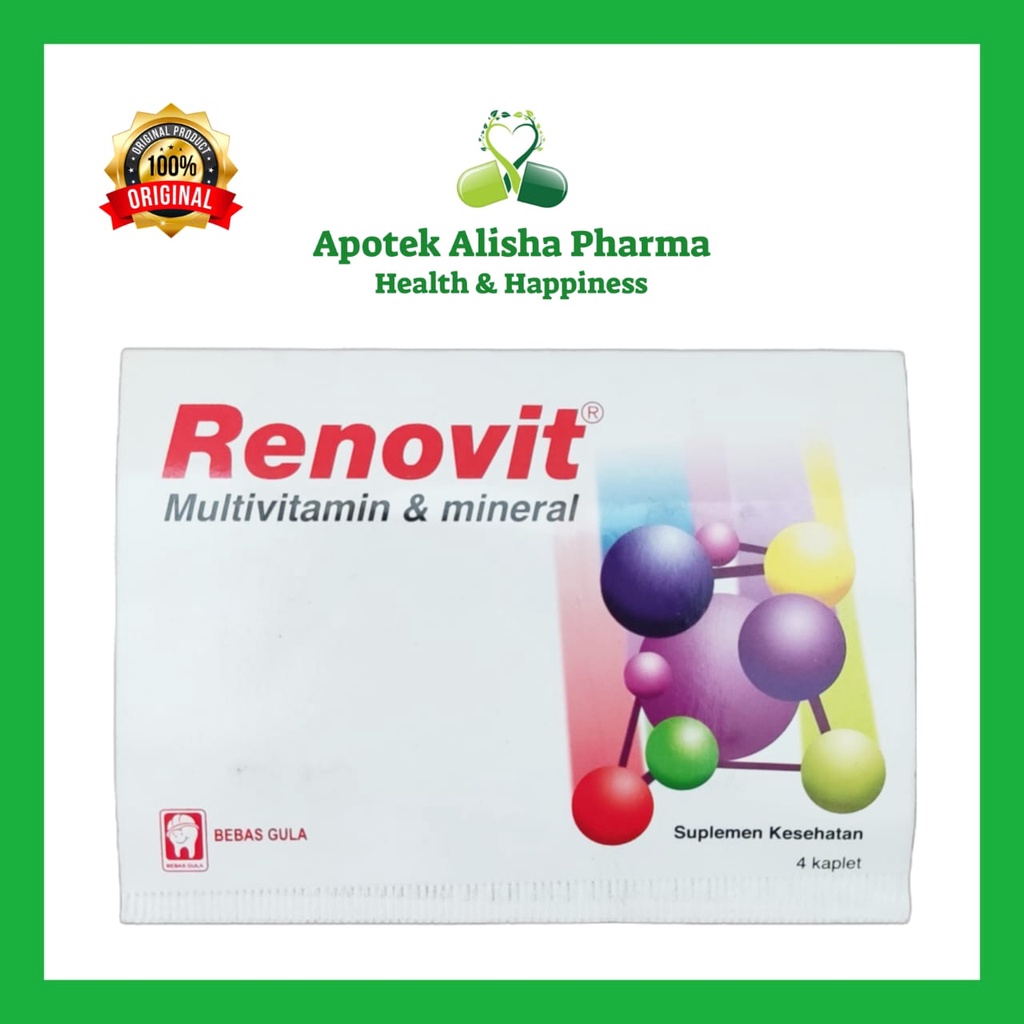 RENOVIT TABLET/RENOVIT GOLD Strip 4 Tablet-Renovit Tablet/Renovit Gold tablet Suplemen/Multivitamin Mineral/Daya Tahan Tubuh/Renofit/Renopit tablet