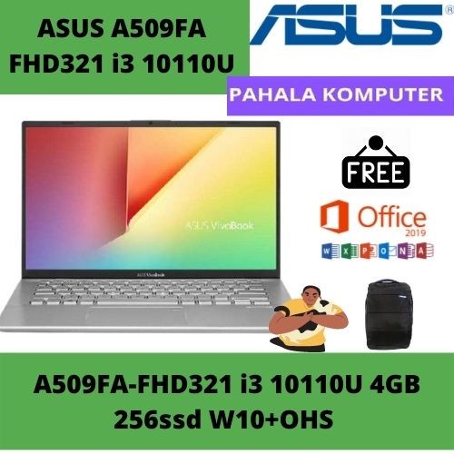 Asus A509FA FHD321 i3 10110 4GB 256ssd W10+OHS 15.6
