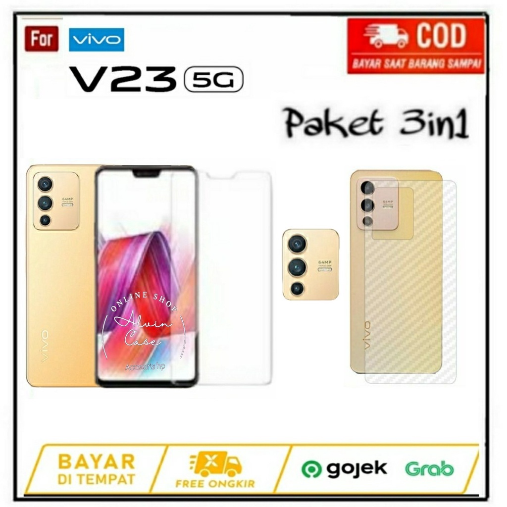 3IN1 TEMPERED GLASS BENING VIVO V23 5G TG LAYAR ANTIGORES KACA FULL COVER