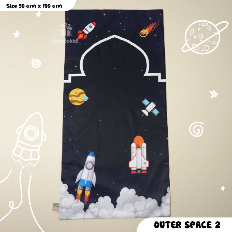KADOKIDI Sajadah Travel Anak & Dewasa FREE NAMA & POUCH | Outerspace Series-Outerspace 2
