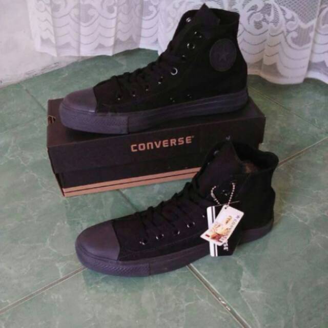 Sepatu Converse Full Black + box ori converse