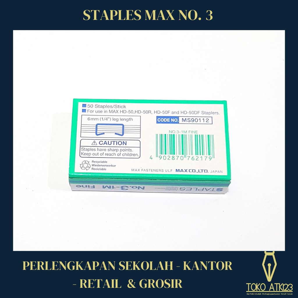 Staples / Isi Jepretan Merk Max No. 3-1M