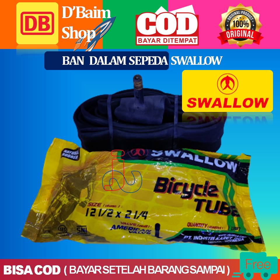 Ban Dalam Sepeda Swallow Ukuran 12.5 x 2.1/4