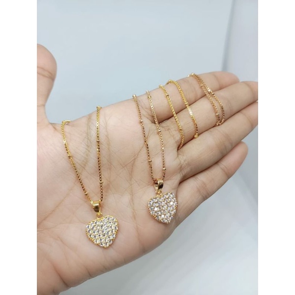 kalung itali jedar +liontin love mp full / kalung perak asli silver925 lapis emas kalung fashion